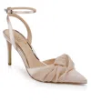 Jewel Badgley Mischka Federica Ankle Strap Pointed Toe Pump In Brown