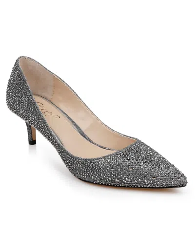 Jewel Badgley Mischka Women's Frenchie Kitten Heel Evening Pumps In Smoke