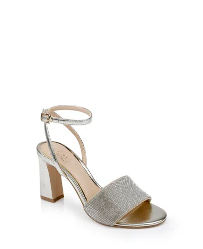 Jewel Badgley Mischka Women's Hattie Block Heel Evening Sandals In Gold Metallic