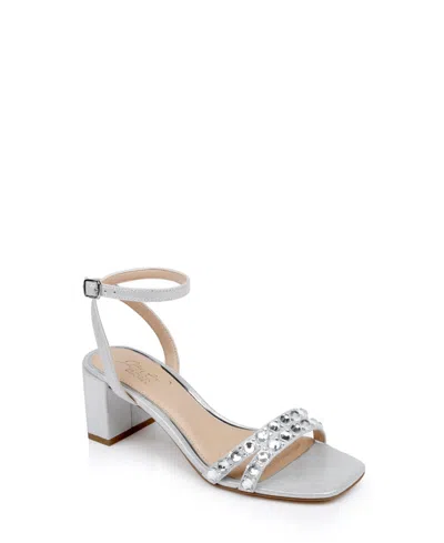 Jewel Badgley Mischka Women's Honor Block Heel Evening Sandals In Silver
