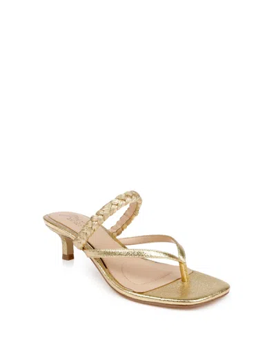 Jewel Badgley Mischka Women's Nadya Kitten Heel Sandals In Gold Metallic