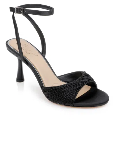 Jewel Badgley Mischka Women's Nanette Stiletto Dress Sandals In Black Satin