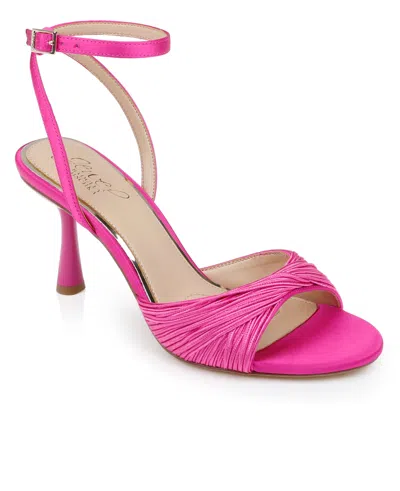 Jewel Badgley Mischka Women's Nanette Stiletto Dress Sandals In Hot Pink Satin