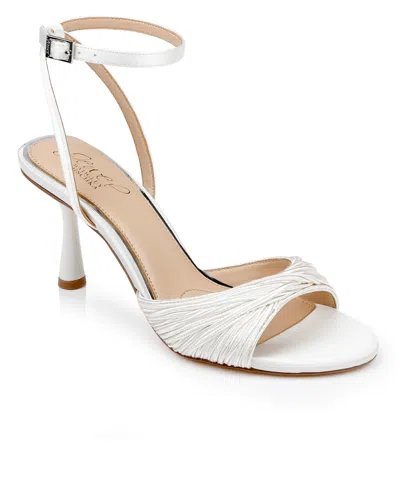 Jewel Badgley Mischka Women's Nanette Stiletto Dress Sandals In Ivory Satin