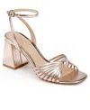 Jewel Badgley Mischka Women's Nariah Block Heel Sandals In Rose Leather