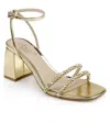 Jewel Badgley Mischka Women's Nella Block Heel Dress Sandals In Gold Metallic