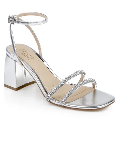 Jewel Badgley Mischka Women's Nella Block Heel Dress Sandals In Silver Metallic