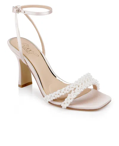Jewel Badgley Mischka Women's Noah Stiletto Sandals In Champagne Satin