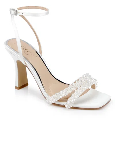 Jewel Badgley Mischka Women's Noah Stiletto Sandals In Ivory Satin