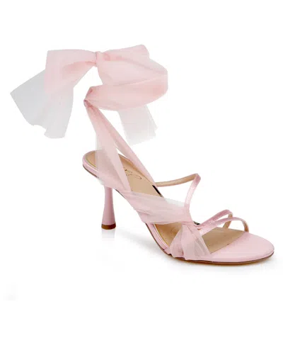Jewel Badgley Mischka Women's Norris Stiletto Sandals In Pink Chiffon