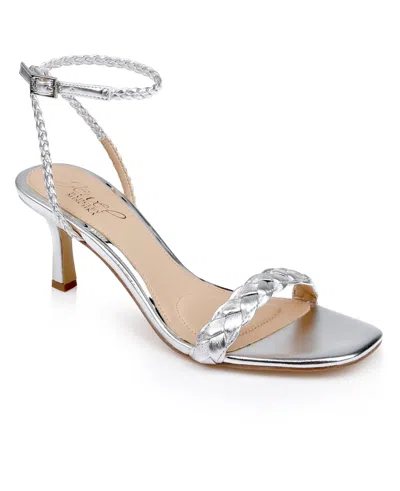 Jewel Badgley Mischka Women's Nyx Stiletto Dress Sandals In Silver Leather