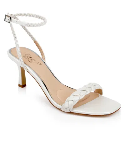 Jewel Badgley Mischka Women's Nyx Stiletto Dress Sandals In White Leather