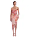 Jewel Badgley Mischka Women's Printed Strapless Sheath Dress In Pink Multi