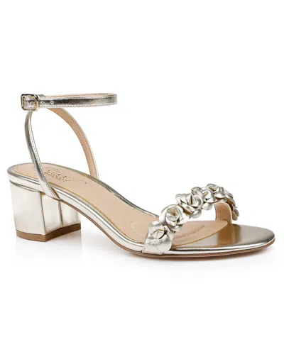 Jewel Badgley Mischka Women's Sawyer Block Heel Dress Sandals In Gold Metallic