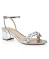 Jewel Badgley Mischka Women's Sawyer Block Heel Dress Sandals In Silver Metallic