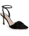 Jewel Badgley Mischka Shannon Pointed Toe Ankle Strap Pump In Black Chiffon