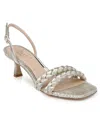 Jewel Badgley Mischka Women's Sharon Square Toe Dress Sandals In Champagne