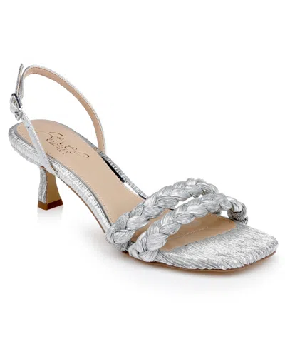 Jewel Badgley Mischka Women's Sharon Square Toe Dress Sandals In Silver
