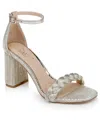 Jewel Badgley Mischka Women's Shea Round Toe Dress Sandals In Champagne