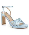 Jewel Badgley Mischka Women's Skylar Round Toe Platform Sandals In Sky Blue Satin