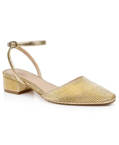 Jewel Badgley Mischka Women's Stacy Snip Toe Dress Pumps In Gold
