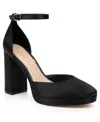 Jewel Badgley Mischka Women's Stephanie Closed Toe Platform Pumps In Black Satin