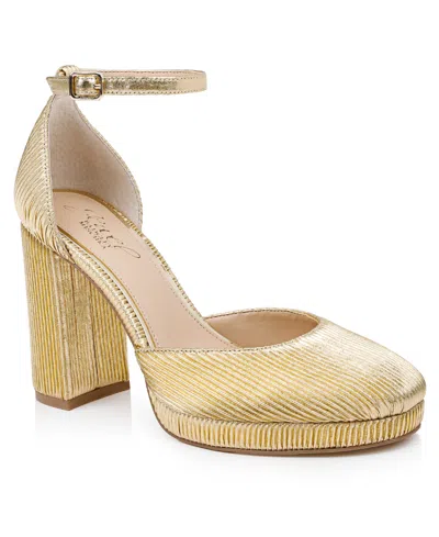 Jewel Badgley Mischka Women's Stephanie Closed Toe Platform Pumps In Gold