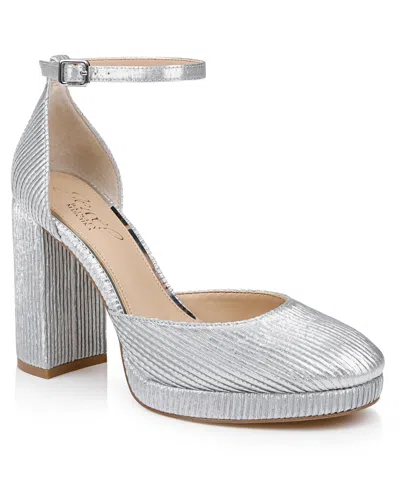 Jewel Badgley Mischka Women's Stephanie Closed Toe Platform Pumps In Silver