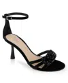 Jewel Badgley Mischka Women's Tailani Ankle Strap Sandals In Black Velvet