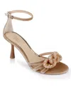Jewel Badgley Mischka Women's Tailani Ankle Strap Sandals In Sand Velvet