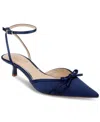 Jewel Badgley Mischka Talasia Ankle Strap Pointed Toe Kitten Heel Pump In Blue