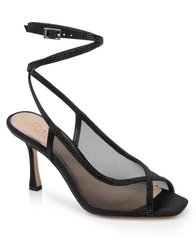 Jewel Badgley Mischka Women's Tamera Mesh Open Toe Sandals In Black Mesh