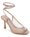 Jewel Badgley Mischka Tamera Ankle Strap Sandal In Blush Mesh