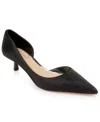 Jewel Badgley Mischka Teegan Womens Embellished Manmade Kitten Heels In Black Satin