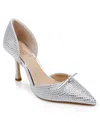 Jewel Badgley Mischka Women's Terresa Stiletto Pumps In Silver Textile
