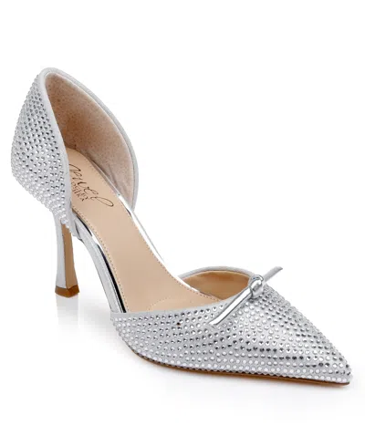 Jewel Badgley Mischka Women's Terresa Stiletto Pumps In Silver Textile
