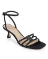 Jewel Badgley Mischka Tesslynn Womens Satin Rhinestone Slingback Sandals In Black Satin