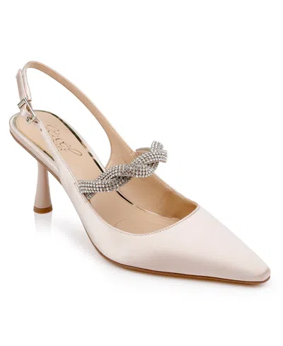 Jewel Badgley Mischka Women's Tierney Slingback Pumps In Champagne Satin