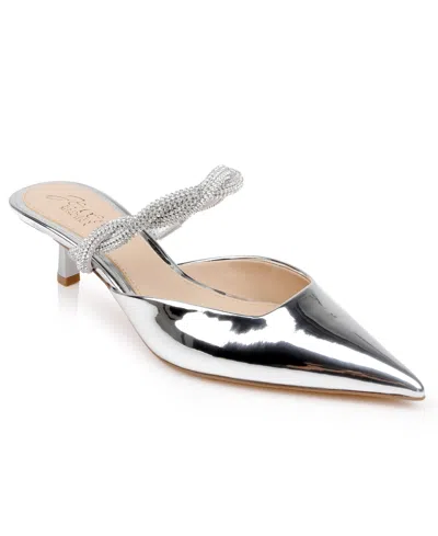 Jewel Badgley Mischka Women's Tiffani Evening Mules In Silver Metallic