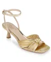 Jewel Badgley Mischka Jw5233 Womens Bow Manmade Ankle Strap In Gold