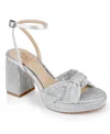 Jewel Badgley Mischka Tyler Ankle Strap Platform Sandal In Silver