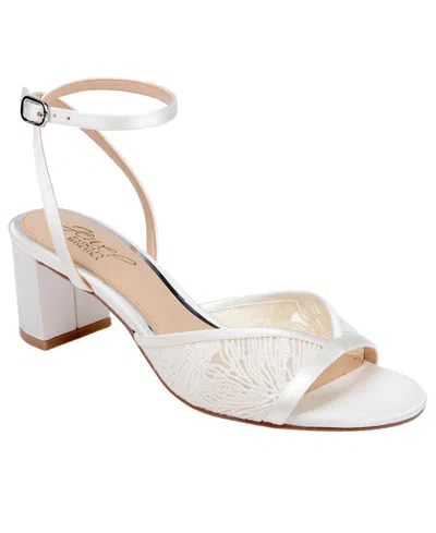Jewel Badgley Mischka Zaira Ankle Strap Sandal In White