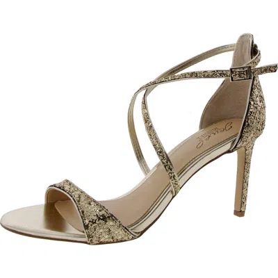 Jewel Badgley Mischka Womens Embellished Faux Leather Heels