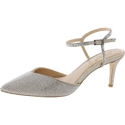 Jewel Badgley Mischka Womens Glitter Manmade Ankle Strap In Multi
