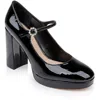 Jewel Badgley Mischka Womens Rhinestone Patent Mary Jane Heels In Black