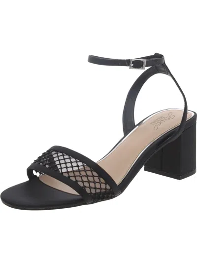 Jewel Badgley Mischka Womens Satin Embellished Block Heel In Black