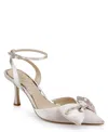 Jewel Badgley Mischka Yanna Pointed Toe Pump In Champagne Satin