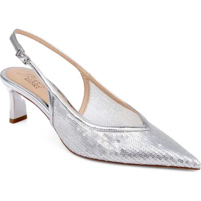 Jewel Badgley Mischka Zabelle Slingback Pump In Silver