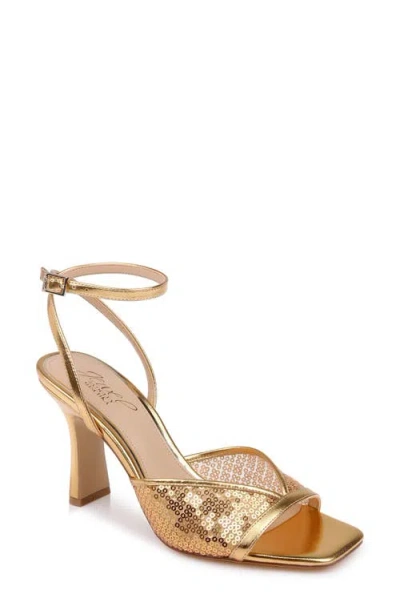 Jewel Badgley Mischka Zaha Ankle Strap Sandal In Gold
