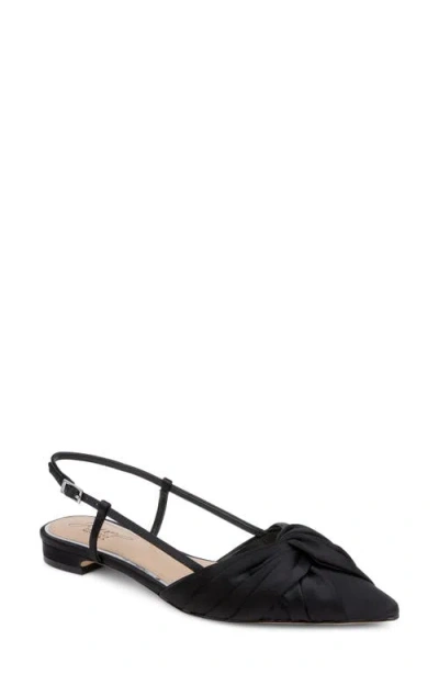 Jewel Badgley Mischka Zarah Pointed Toe Slingback Flat In Black